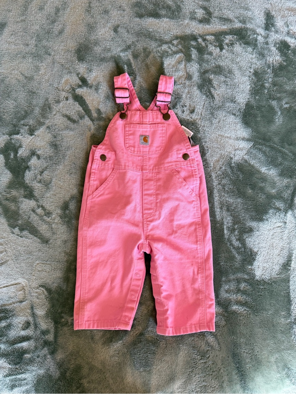 Carhartt Pink Kids Canvas Overalls with Front Bib